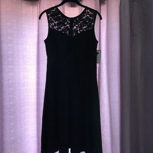 NWT black lace sleeveless dress. Size small